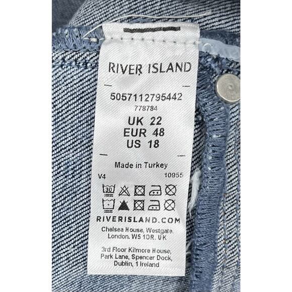 River Island Plus 18 Blue Jeans Skinny Ripped Distressed I4 - Picture 7 of 13